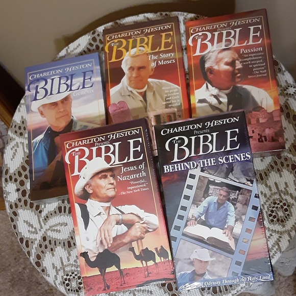 Charlton Heston Presents The Bible 5 VHS Set - Picture 1 of 5